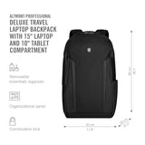 Victorinox Swiss Army Altmont Professional Deluxe Laptop Backpack Black