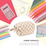 Bluboon Big Capacity Pencil Case Pencil Pouch Pen Case School Supplies Cute Pencil Box Pencil Bag for Teen Girls Boys Women Man (Brown White Checked)