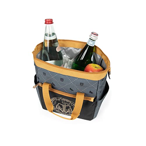 PICNIC TIME Harry Potter Hufflepuff On The Go Lunch Cooler, Soft Cooler Lunch Box, Insulated Lunch Bag, (Black with Yellow Accents)