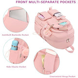 LXYGD Laptop Backpack 15.6 Inch Kids Elementary Middle High School Bag College Backpacks Anti Theft Travel Back Pack Large Bookbags for Teens Girls Women Students (Pink)