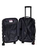 Rockland Quilt Hardside Spinner Wheel Luggage Set, Black, 3-Piece Set (20/24/28)
