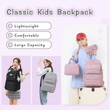Bansusu 3Pcs Light Blue Kids Backpack for Teen Girls with Lunchbox, Blue Girls Backpack Multi-Pocket Casual School Bag, Blue
