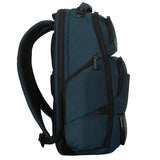Targus HeritageLuxe Backpack 15-16” – Blue Laptop Bag with SafeSling Protection, RFID Pocket, USB-C Charging, Tracker Slot, Eco Fabric, Leather Accents - TBB65602GL