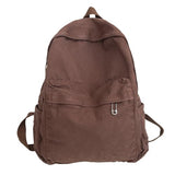 AFGWK Vintage Canvas Backpack for Women - Grunge Hippie Cute Boho School Backpack - Casual Y2K Aesthetic - Coffee