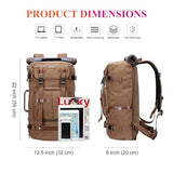 WITZMAN Canvas Travel Backpack Large Laptop Bags Convertible Shoulder Toiletry Bag Hanging Dopp Kit Organizer Water-resistant