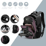 Swissdigital Design Laptop Backpack with USB Charging Port, Travel Backpack Fits 15.6 inches Computer, 31L College School Backpack for Women, Light Purple/Black | SD803-85
