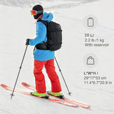 Semsty Ski and Snowboard Hydration Backpack, with 2L Water Reservoir and Insulated Harness, 30L Hydration Pack for Skiing, Hiking