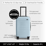 Away Amazon Exclusive Carry-On Luggage - 22-Inch Lightweight Hardside Suitcase with 360° Spinner Wheels, Interior Compression System, TSA-Approved Lock - Sky Blue