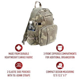 Rothco Vintage Canvas Compact Backpack, Small Cotton Canvas Daypack with Multi Pockets, Adjustable Straps, Mini Travel Bag (Woodland Camo)