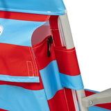 Rio Beach 2-Pack Wide Big Boy 4-Position Backpack Beach Chair with Pillow, Arms, and Storage Pouch, Lightweight Outdoor Portable Camping Chair with Carry Straps, Supports up to 300 lbs., Blue/Red