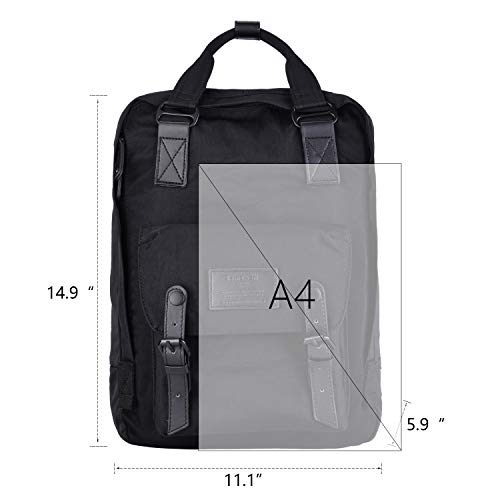 Himawari Backpack Laptop Backpack College Backpack School Bag 14.9 inch Travel Backpack for Women and Men,Fits 13-inch Laptop (Noble Black)