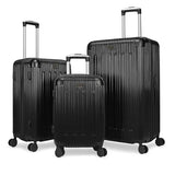 World Traveler Dejuno Cornwall 3-Piece Lightweight Hardside Spinner Luggage Set - Black