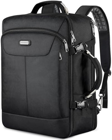 VECKUSON 30L Carry-On Backpack - TSA Approved for Flights, RFID Anti-Theft, Fits 17.3" Laptop, 19.7x13x6in, Heavy-Duty Weekender for Men/Women (Black)