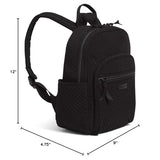 Vera Bradley Women's Microfiber Small Backpack, True Black, One Size