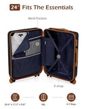Coolife Luggage, Lightweight and Durable Hardshell, 24 in, apricot black