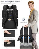 RoyalAnt Work Backpack for Men, 16 Inch Professional Tech Laptop Backpack with Dual USB Charging Ports, TSA Friendly Water-Resistant Carry On Backpack for Commute, College & Business Trips, Black