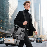 MATEIN Mens Business Briefcase 15.6 Inch, PU Leather Messenger Bags Laptop Computer Bag with USB Charging Port & Cooler, Waterproof Stylish Crossbody Shoulder Satchel for Work Office Commuting