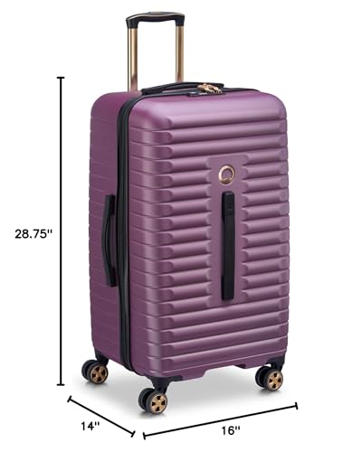 DELSEY PARIS Cruise 3.0 Hardside Expandable Luggage with Spinner Wheels, Plum, Checked 26 Inch Trunk