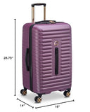 DELSEY PARIS Cruise 3.0 Hardside Expandable Luggage with Spinner Wheels, Plum, Checked 26 Inch Trunk