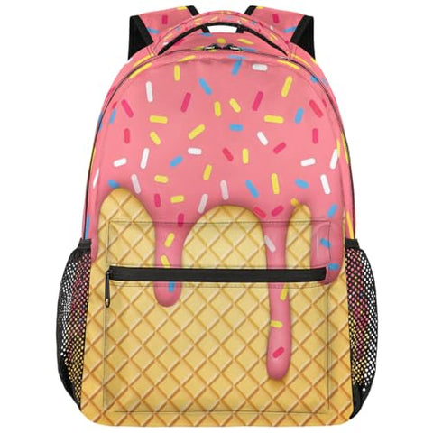 GzLeyigou Daypack Backpacks 16 Inch Bookbags for Students, Ice Cream School Backpack Laptop Shoulder Bag Daypack for Travel Hiking Camping, Casual Daypack for Girls Boys Women Men