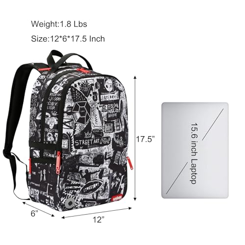 UNIKER Graffiti Backpack, Designer Laptop Backpack for 15.6 Inch Work,Water Resistant Backpack Computer Bag,Urban Graffiti