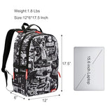 UNIKER Graffiti Backpack, Designer Laptop Backpack for 15.6 Inch Work,Water Resistant Backpack Computer Bag,Urban Graffiti