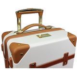 World Traveler Gatsby Vintage Style 2-Piece Hardside Carry-On Retro Train Case Spinner Luggage Set - Ivory