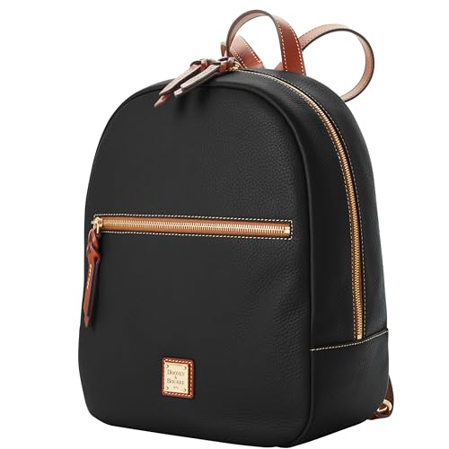 Dooney & Bourke Backpacks for Women, Ronnie Small Leather Backpack Purse for Travel, Work or School - Black