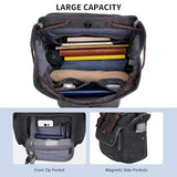 WITZMAN Canvas Backpack for Men Vintage Rucksack Fits 15.6 inch Laptop