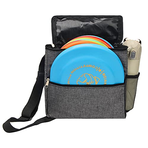 Windspeed Cadet Disc Golf Bag, Portable Waterproof Disc Golf Bag Starter with 10PCS Capacity for Women and Men (Grey)