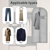 Beiskll 45" Garment Bags for Hanging Clothes, Dress Bags for Gowns Long with Clear Window, Foldable Suit Bag Cover for Travel and Storage (Grey)