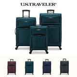 U.S. Traveler Anzio Softside Expandable Luggage with Spinner Wheels, Teal, 26-Inch Medium