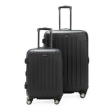Kenneth Cole REACTION Renegade Luggage Expandable 8-Wheel Spinner Lightweight Hardside Suitcase, Black, 2-Piece Set (20