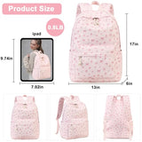 Bluboon Teen Girls School Backpack Kids Bookbag Set with Lunch Box Pencil Case Travel Laptop Backpack Casual Daypacks (Pink bow tie)