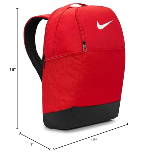 Nike Unisex Brasilia 9.5 Training Backpack (Medium, 24L), University Red/Black/White, MISC