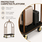 Hotel Luggage Cart, Heavy Duty Bellman Cart with 1600lbs Capacity, 8"Wheels