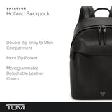 TUMI - Voyageur Holland Backpack - Leather Backpack for Women with Phone Pocket, Laptop Compartment & More - Stylish Travel & Everyday Backpack - Black, Gunmetal Hardware