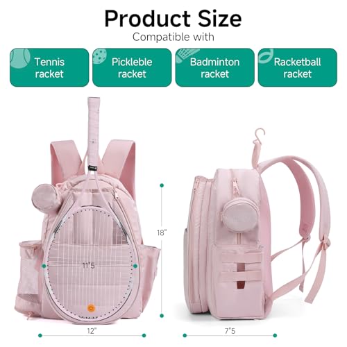 Apex Outdoors Tennis Bag for Women, Tennis Backpack Holds 2 Rackets