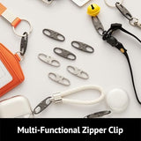 zelin Anti Theft Zipper Clips, Travel Essentials, Carabiner, 4Pcs Grey