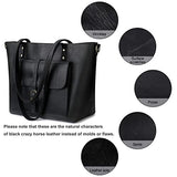 S-ZONE Women Vintage Genuine Leather Tote Bag Large Shoulder Purse Work Handbag