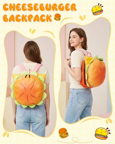 Cheeseburger Backpack, Hamburger Backpack, Burger Food Shaped Novelty Bag