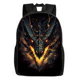 UIACOM Dragon School Backpack Cool Fire Dragon Bookbag for Teens Kids Boys Girls, Large 17 inch Elementary Junior High University School Bag, Water Resistant Casual Travel Daypack Backpack