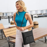 S-ZONE Leather Crossbody Bags for Women RFID Blocking Travel Purse Designer Shoulder Handbags Adjustable Strap