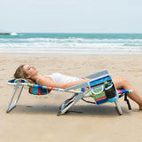 Kamglide 2 Pack Aluminum Backpack Beach Chairs for Adults, 5-Position Lay Flat Folding Camping Chairs with Cooler Bag, Cup & Phone Holder, Towel Bar, Lightweight Portable Outdoor Chairs,Multi Stripes