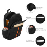 Bioworld Dragon Ball Z Goku Symbols Black 17.5” Adult Commuter Backpack