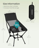 SONGMICS Lightweight Backpacking Chair, Adjustable Height, Steel Frame