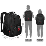YOREPEK Large Backpack for Men, Extra Large Laptop Backpacks for Men Women, Water Resistant Travel Backpack Airline Approved Business Work Bag Fits 18.4 Inch Computer, Black