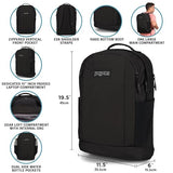JanSport Inbound Pack – Large Main Compartment, Dual Water Bottle Pockets, and Dedicated 15-Inch Padded Laptop Pocket, Black