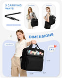 Zipper Binder 3 Ring with Ita Window, 3 Inch D-Ring Binder with Zipper and Strap Fits 14" Laptop, 600+ Sheets Capacity 3-in-1 Shoulder/Backpack/Handle Binder Bag for School Office Commute, Black