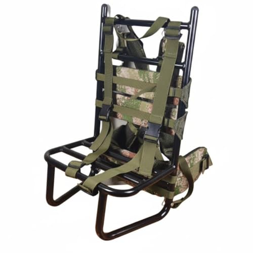Milageto Lightweight Hiking Backpack Frame Adjustable Straps Aluminum Pack Frame Ergonomic Design Backpacking Equipment for Mountain Travel, Black, Black Frame Camouflage Backing